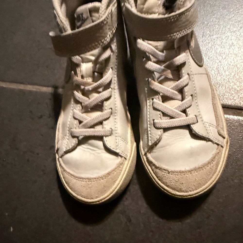 Nike Kids High-Top Sneakers - Lilac and gray. Preloved, size 11.5c.